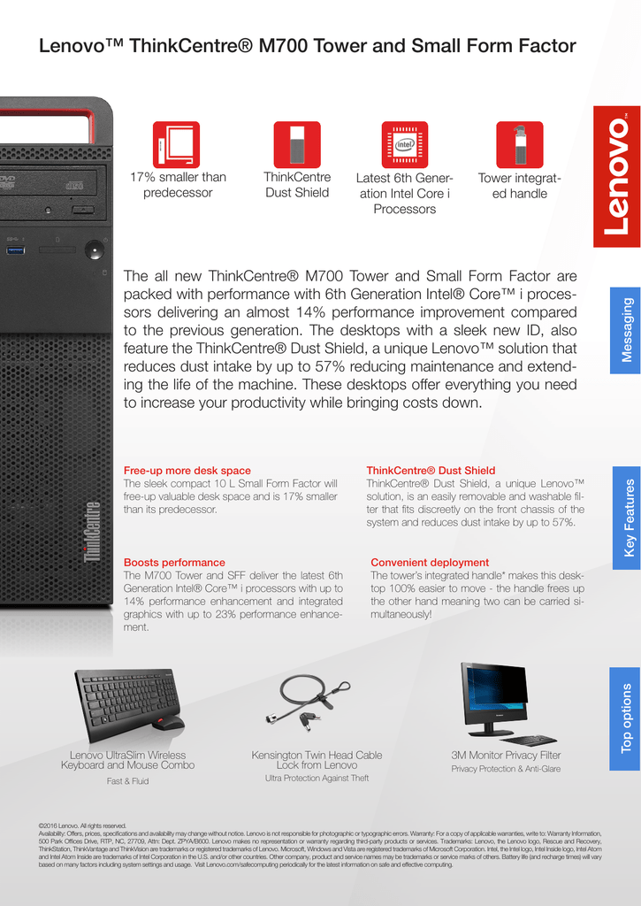 Lenovo Thinkcentre M700 Tower And Small Form Factor Manualzz