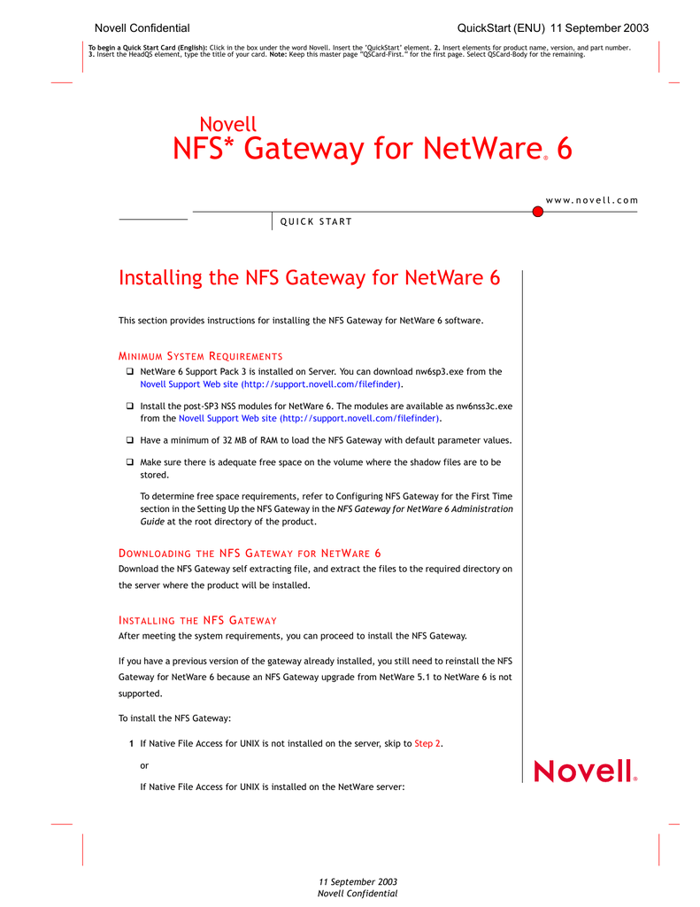 novell netware 6.5 support