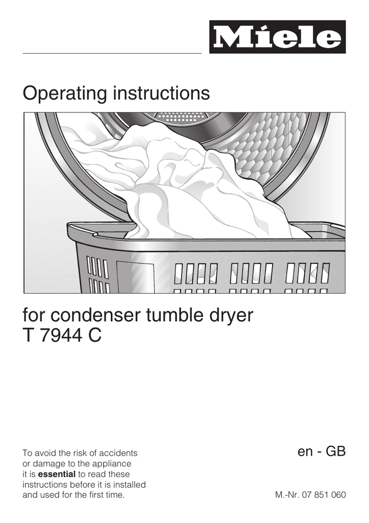 Miele T7944C Clothes Dryer User manual Manualzz