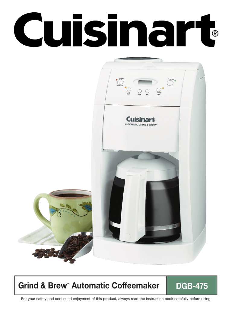 Cuisinart Grind & Brew DGB475 Instructions Manual Manualzz