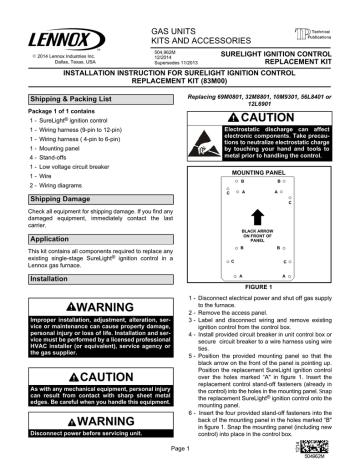 Lennox SureLight Ignition Board Replacement Kit -- 83M00 Installation