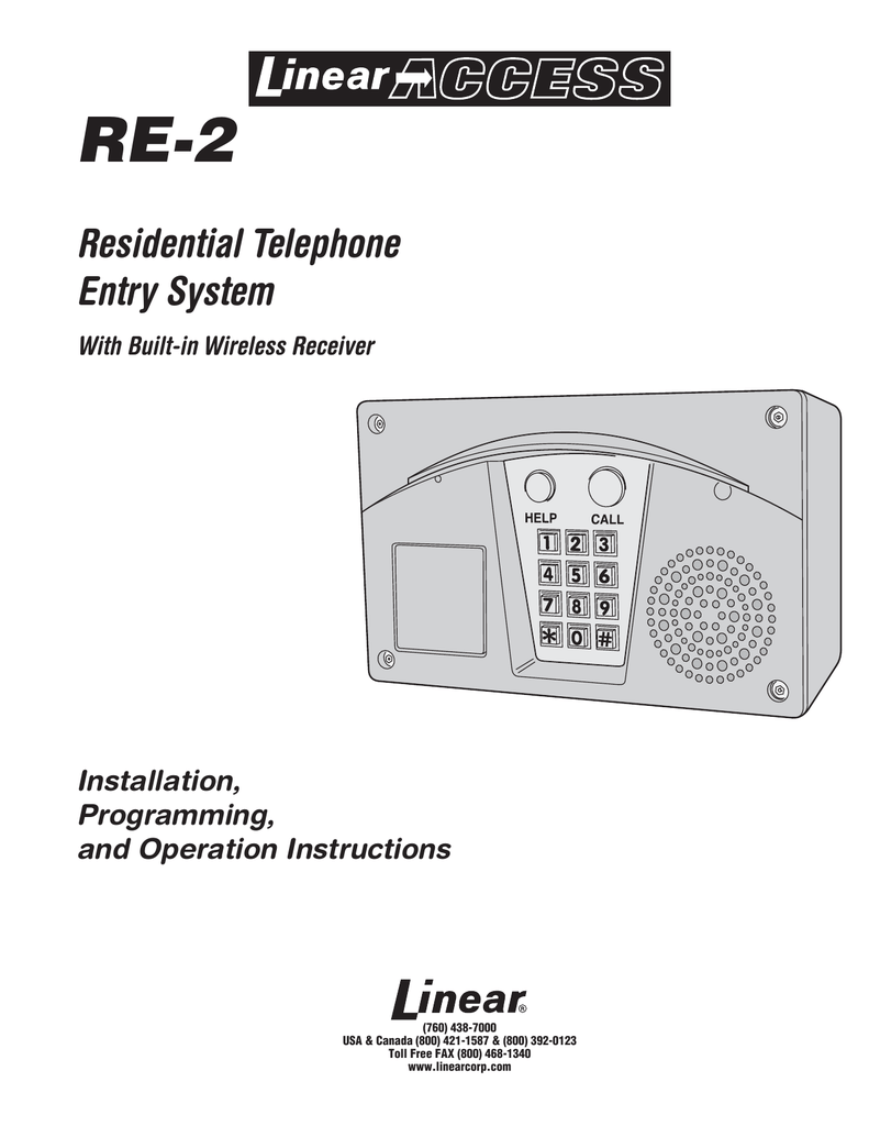 Residential Telephone Entry System Manualzz