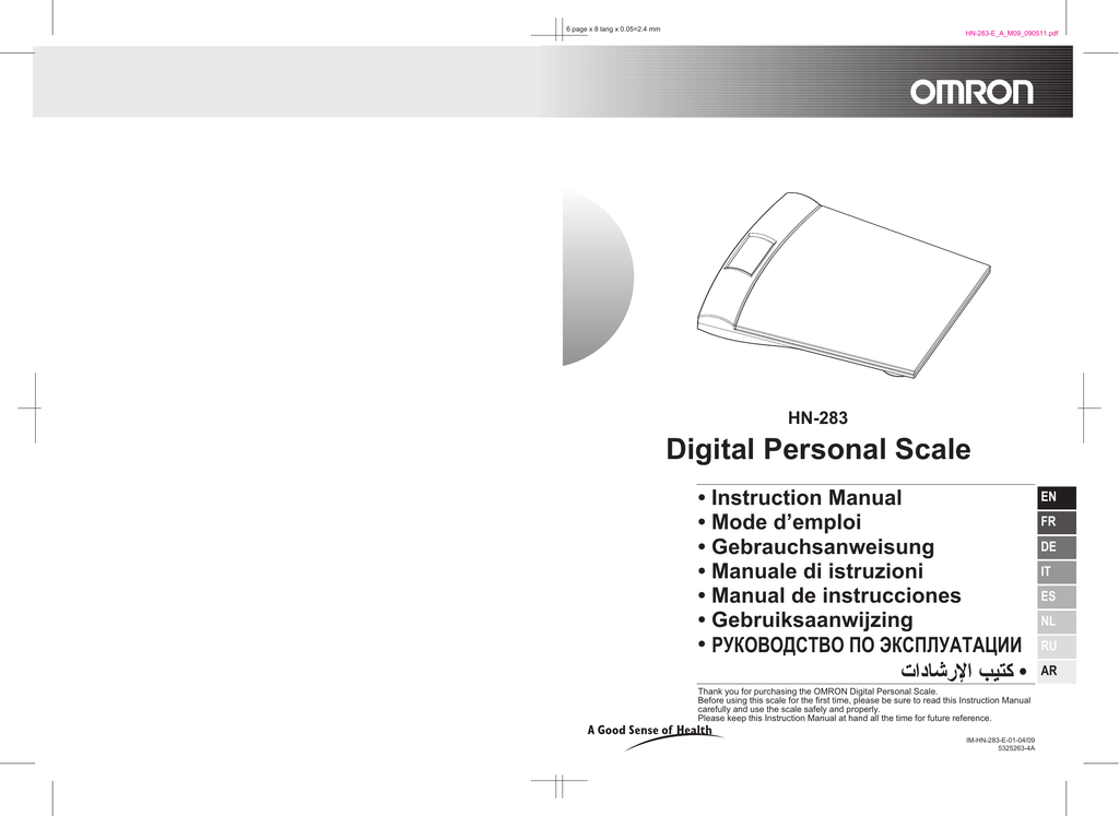 OMRON HN-283 INSTRUCTION MANUAL Pdf Download