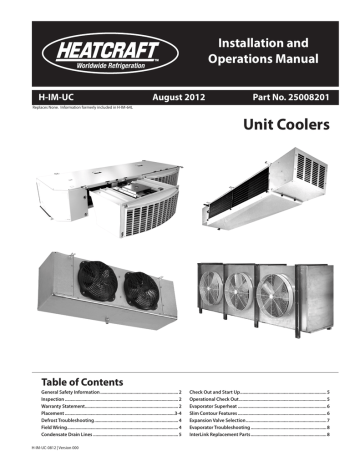 Heatcraft Unit Cooler Installation and Operation Manual | Manualzz