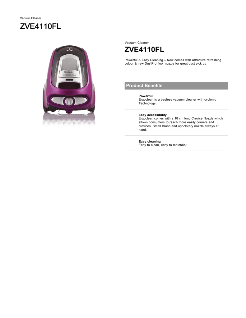 ZVE4110FL | Manualzz