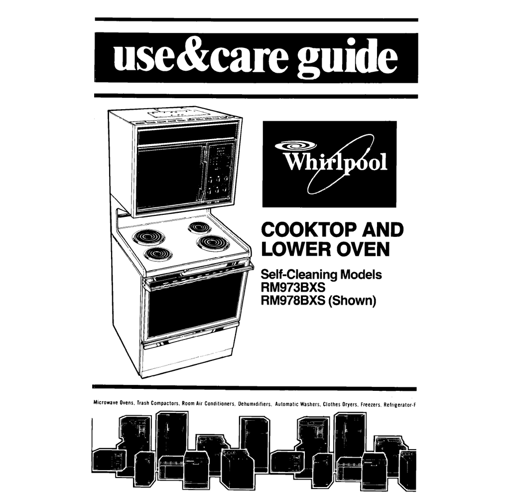 Whirlpool RM973BXS Range User manual Manualzz
