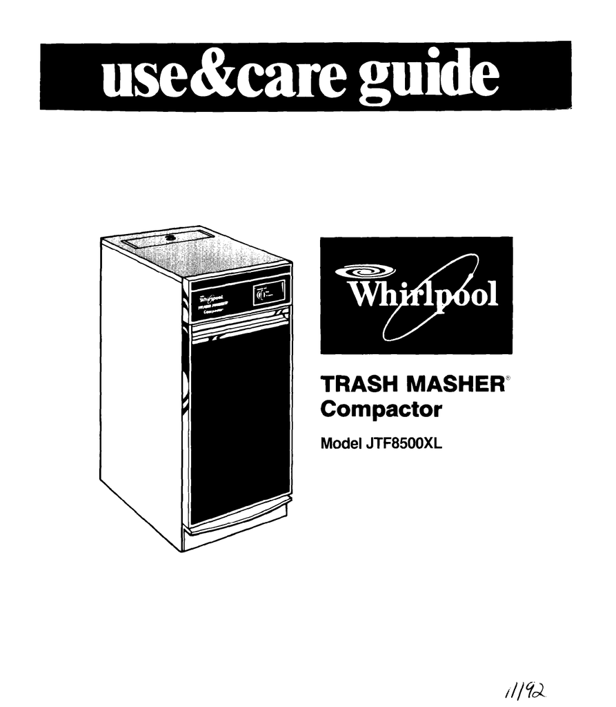 Whirlpool Trash Compactor Repair Manual Manualzz