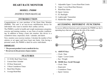 Oregon Scientific PM800 Instruction manual | Manualzz