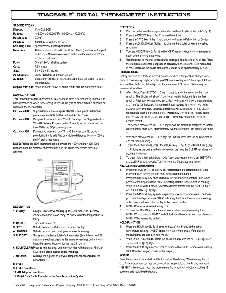 Traceable digital thermometer instructions manualzz