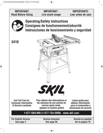 Skil 3410 Operating/Safety Instructions Manual | Manualzz