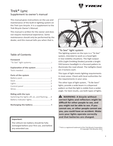 Trek® Lync - Bike | Manualzz