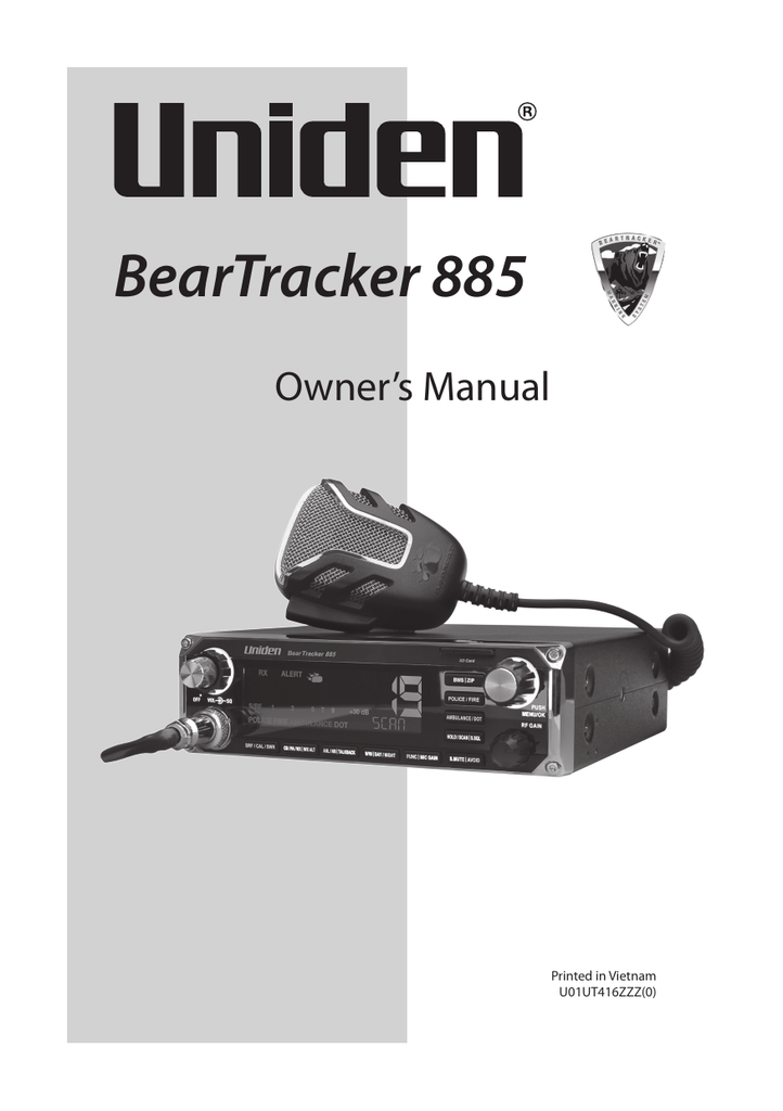 Uniden BearTracker 885 Manualzz