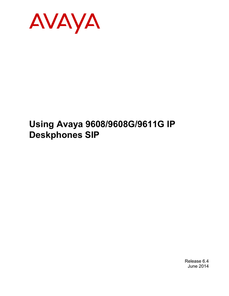Using Avaya 9608/9608G/9611G IP Deskphones SIP | Manualzz