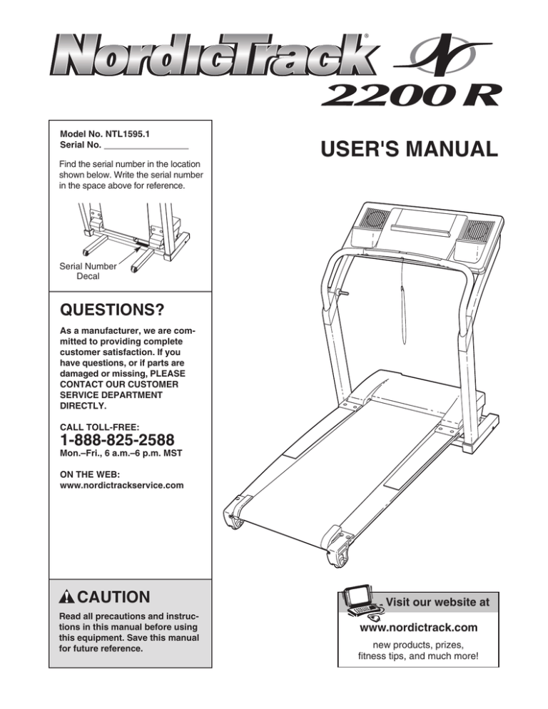nordictrack c1800s treadmill manual