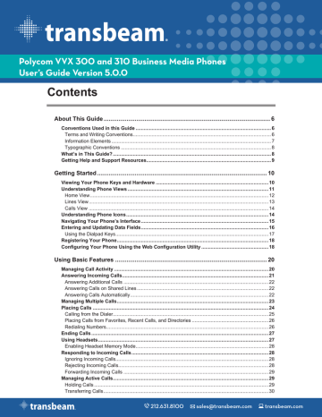 Transferring Calls. Polycom VVX 300, VVX 310 | Manualzz