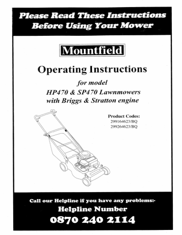 Mountfield SP470 Operating instructions | Manualzz