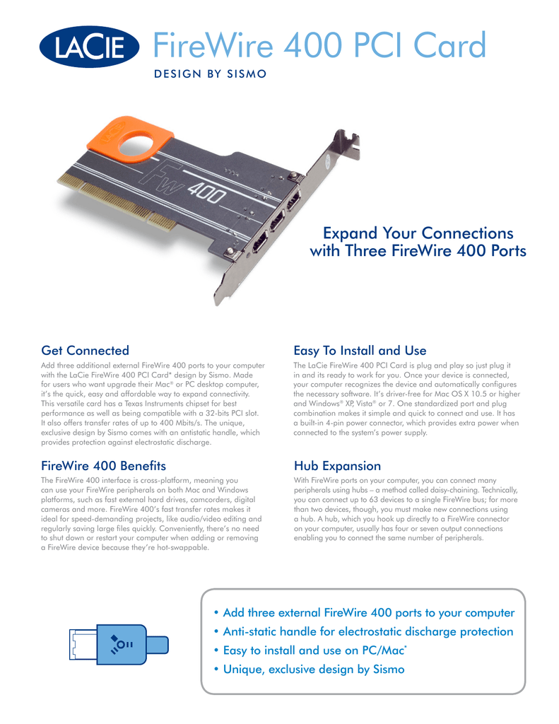 lacie firewire 800 pci card