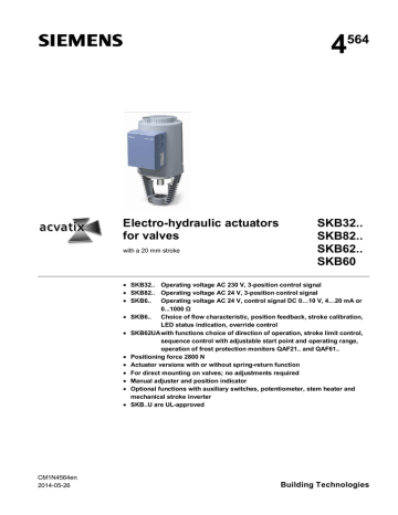 Data Sheet Electrohydraulic Actuators For Valves | Manualzz