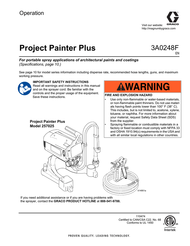 Graco Project Painter Plus Manual