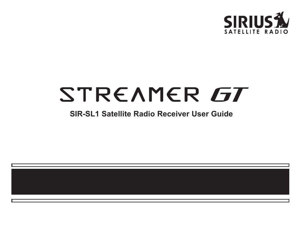 Sirius Satellite Radio Streamer GT SIRSL1 User manual Manualzz