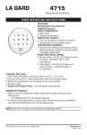 LA GARD 4715 User Operating Instructions