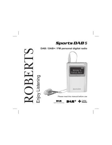 NEW UK GENUINE Roberts Sports DAB 2 3 4 5 6 Radio Black Headphones Earphones 