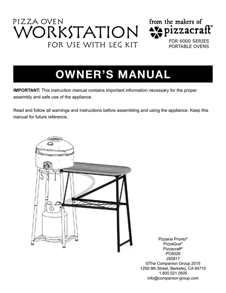 Pizzacraft 6000 Series Owner S Manual Manualzz