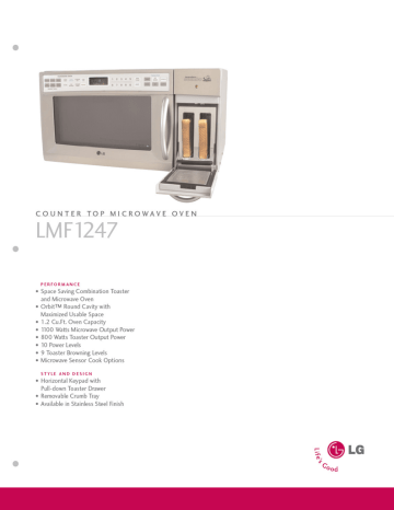 LG LTRM1240ST Microwave/Toaster Oven with 9 Browning levels: Stainless Steel