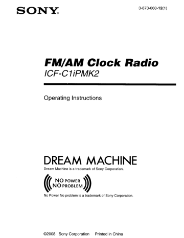 Sony ICF-C1IPMK2 User manual | Manualzz