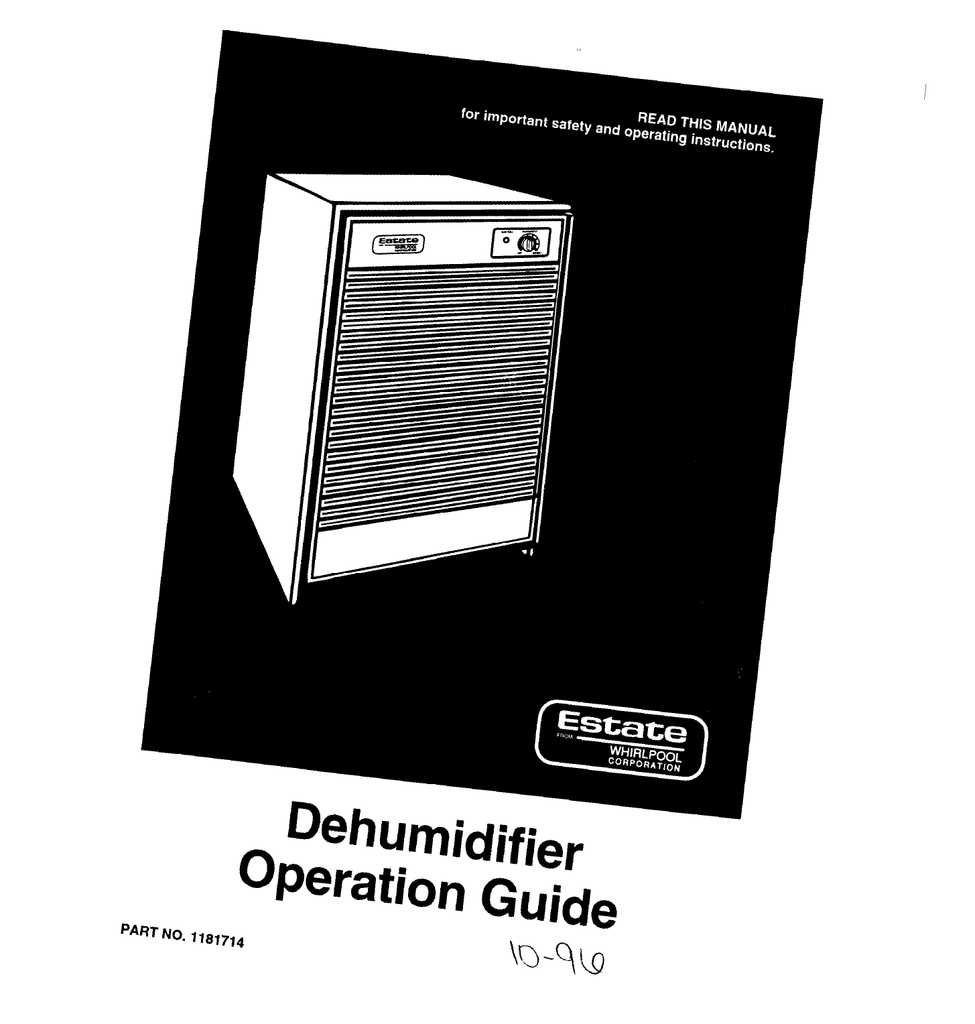 Whirlpool Dehumidifier Repair Manual Manualzz