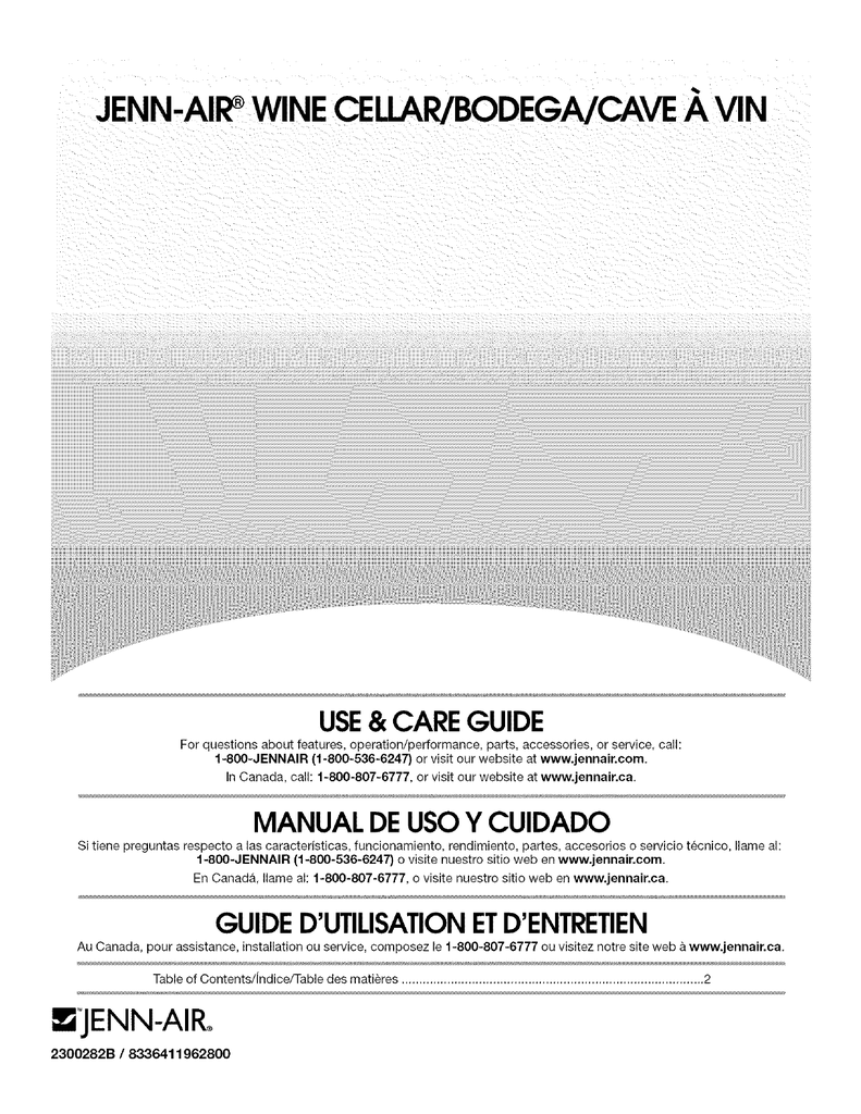JennAir JUW248LYRP00 Wine Cellar Owner's Manual Manualzz