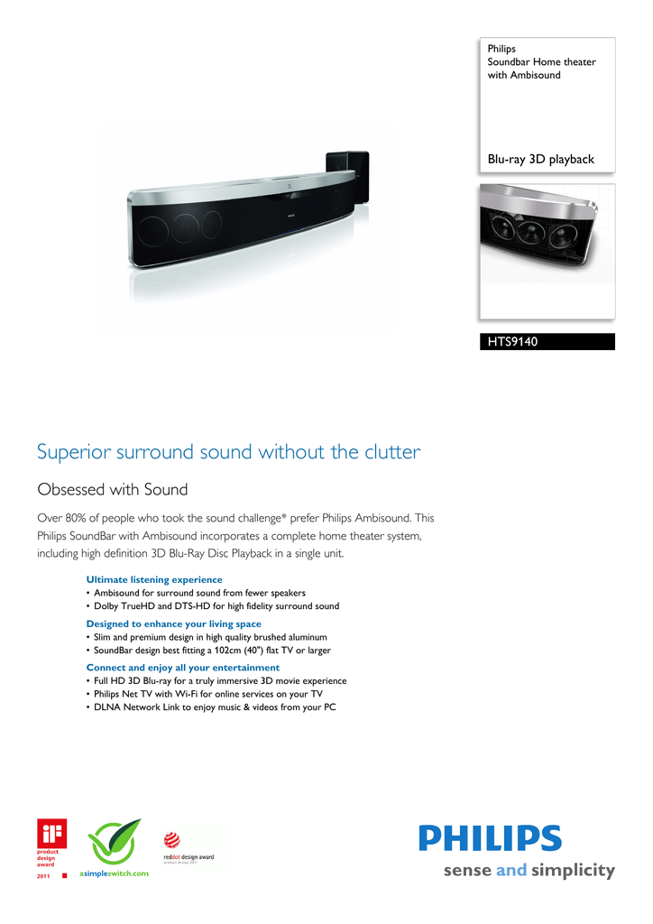 philips soundbar home theater hts9140