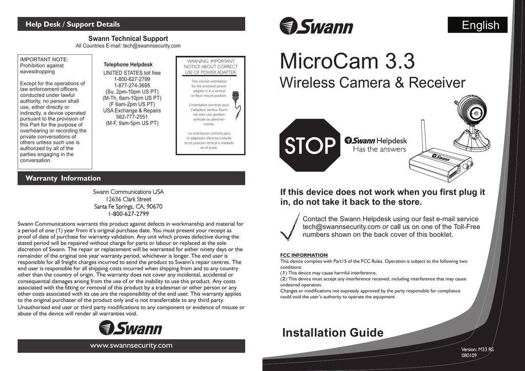 swann microcam 3.3