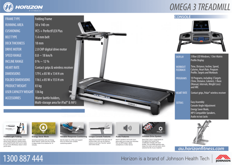omega 3 treadmill
