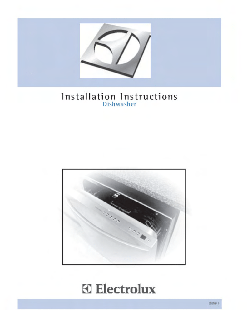 Electrolux ICON dishwasher installation instructions Manualzz