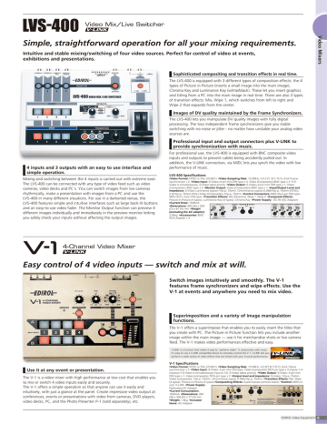 LVS-400 Edirol 4 Channel Professional Video Mixer | Manualzz