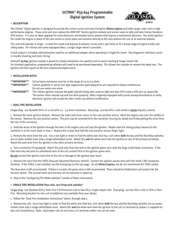 Ultima 53 644 Programmable Digital Ignition Manualzz