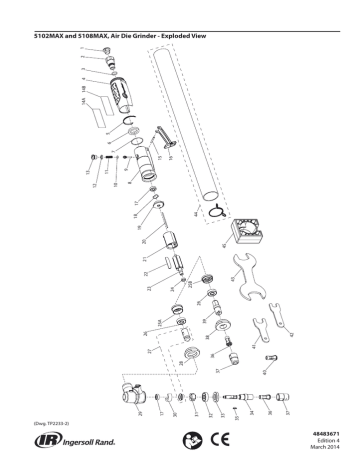 Ingersoll Rand 5102MAX Die Grinder Specification Sheet | Manualzz