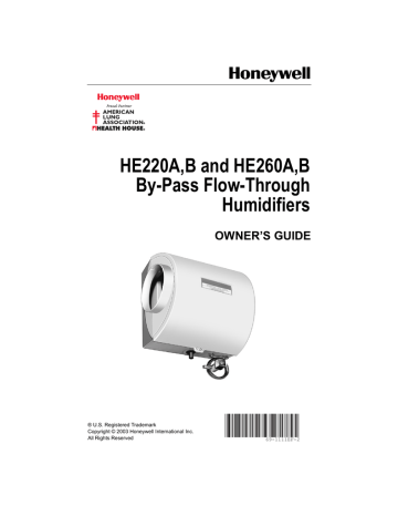 Honeywell HE220 Humidifier Owner's Manual | Manualzz
