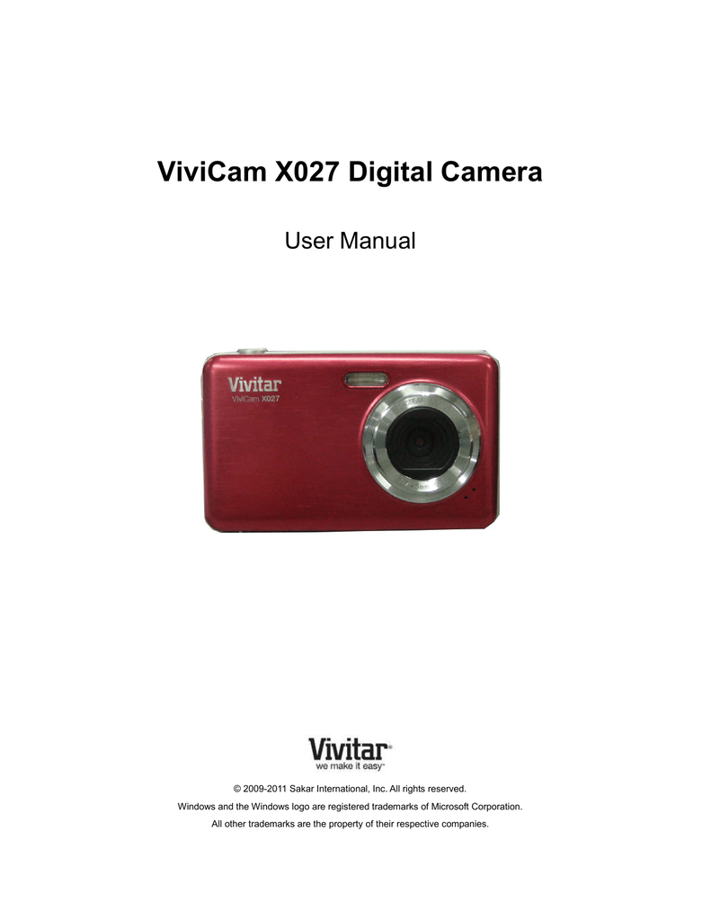 Vivitar X027 Digital Camera User manual Manualzz