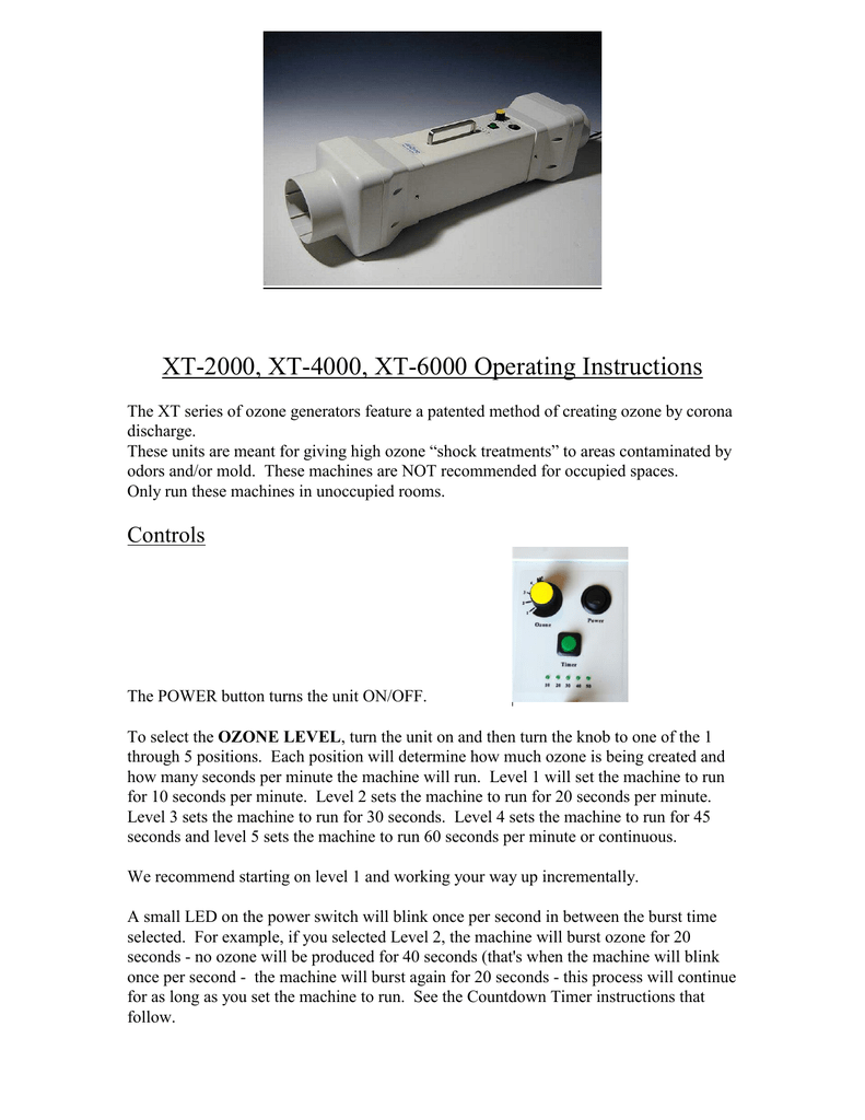 XT2000, XT4000, XT6000 Operating Instructions AirZone Manualzz