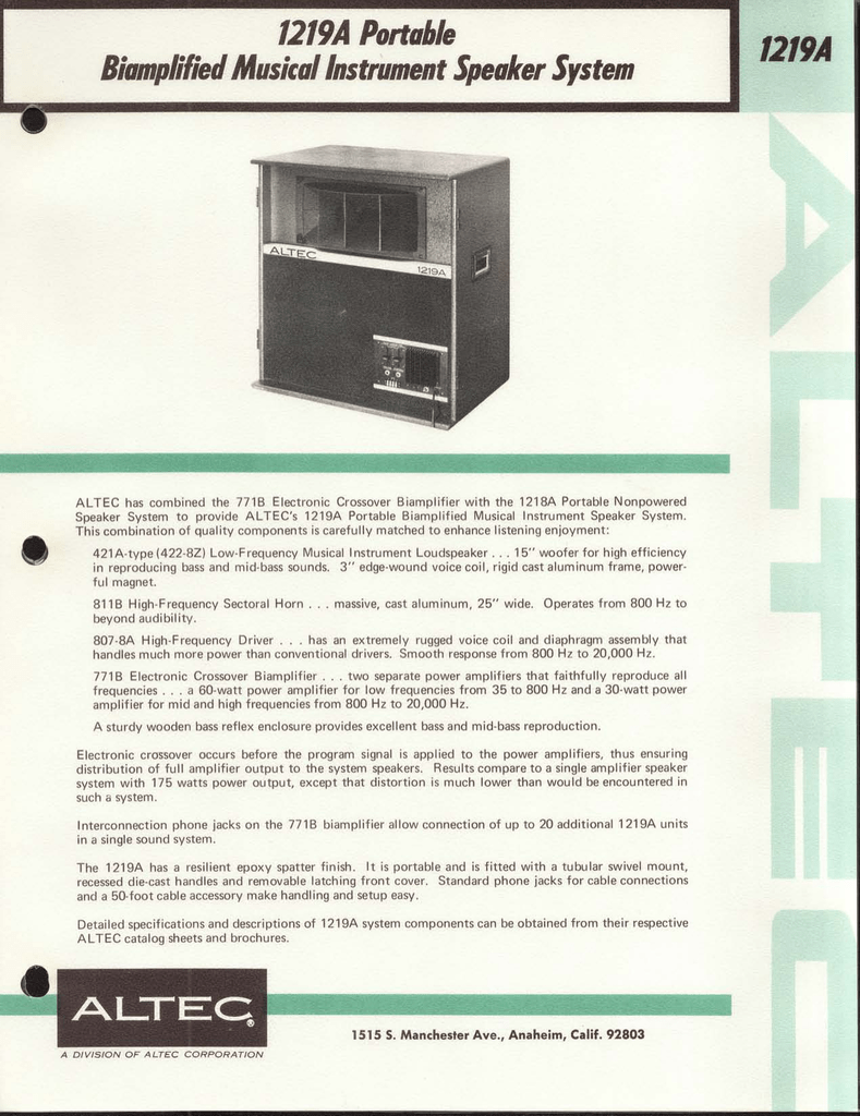 altec 1218a