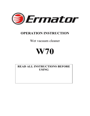 OPERATION INSTRUCTION Wet vacuum cleaner | Manualzz