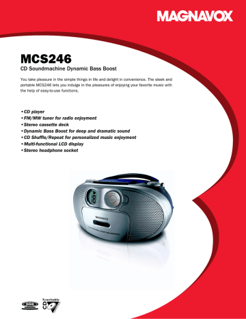 MCS246/77 Magnavox CD Soundmachine with Dynamic | Manualzz