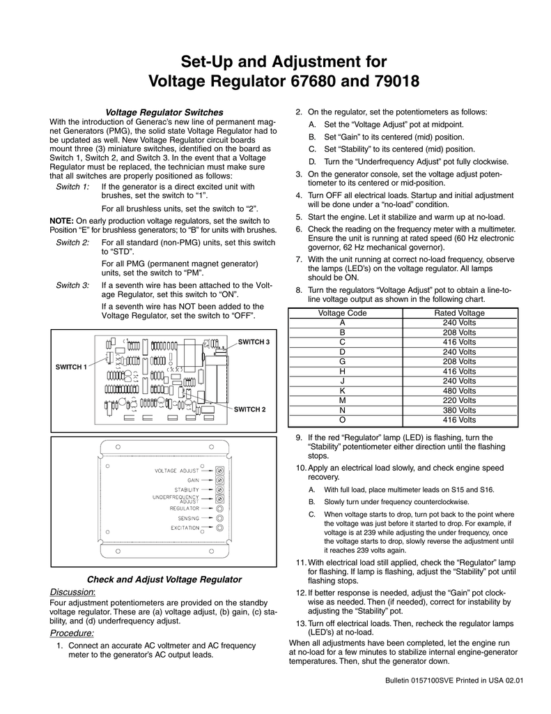 SetUp and Adjustment for Voltage Regulator Manualzz