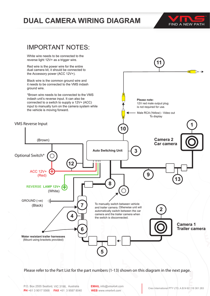 Dual Camera Wiring Diagram Manualzz