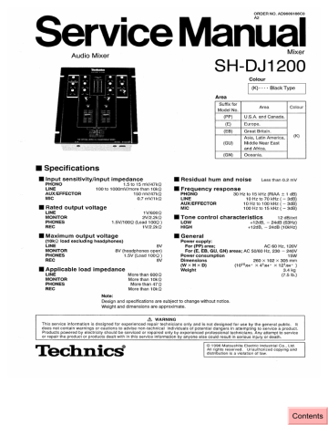 Technics-SH-DJ1200-Service-Manual | Manualzz