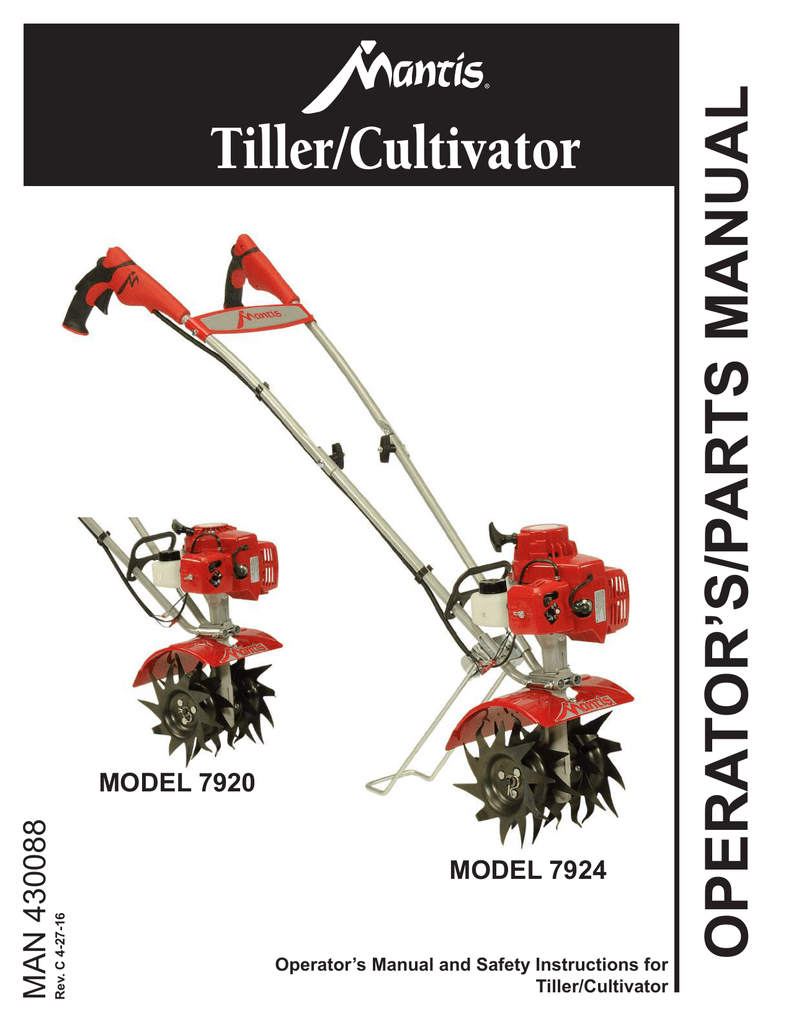 Tiller/Cultivator Manualzz