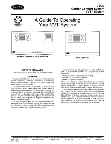 Carrier 33CS Operating Manual | Manualzz