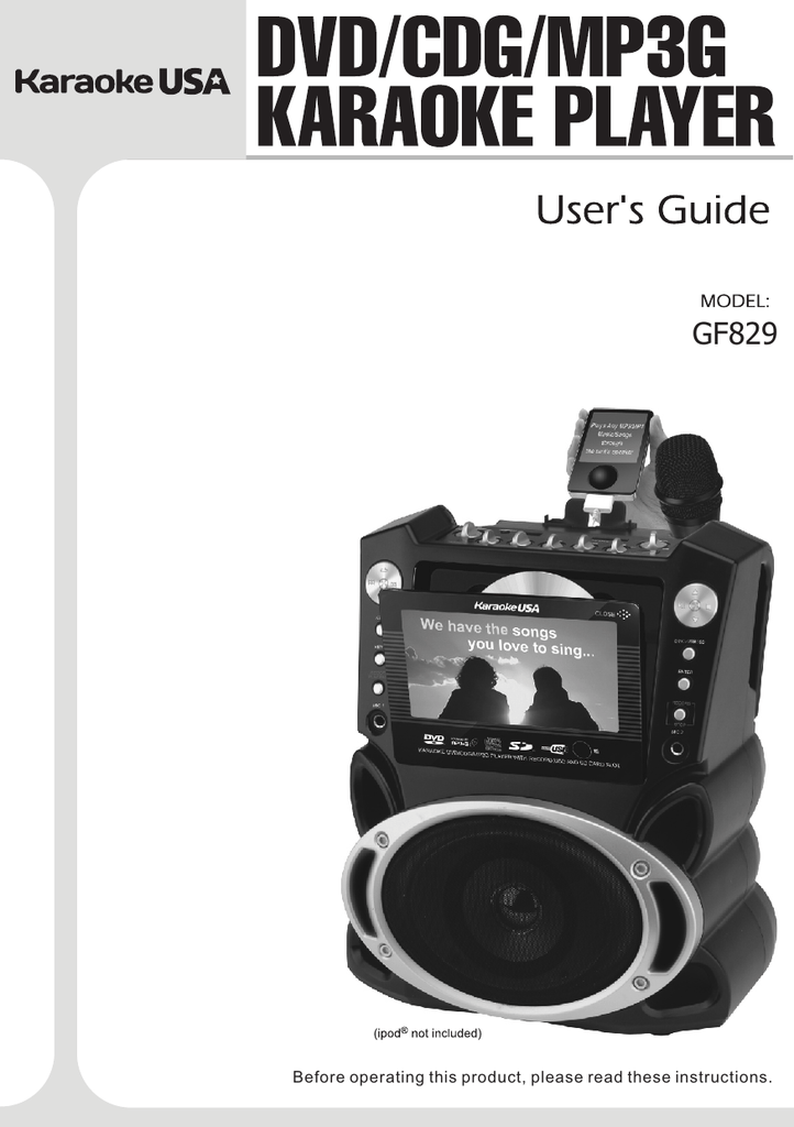 Karaoke USA GF758 User manual Manualzz